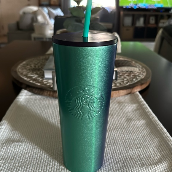 Starbucks Green & Blue Ombré Steel Tumbler Coffee Tea 24oz - Picture 1 of 3